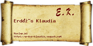Erdős Klaudia névjegykártya